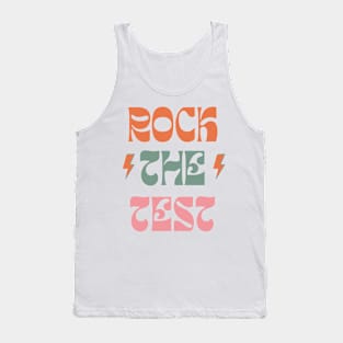 Rock The Test Testing Day Retro Motivational Teacher Student Tank Top